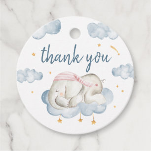Étiquettes Cadeau Baby Boy Douche Favour Tags - Elephant