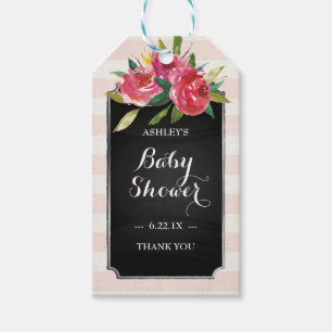 Étiquettes-cadeau Baby Boy Douche Tags cadeaux - Pink Stripes