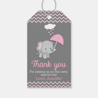Étiquettes-cadeau Baby Elephant Girl Baby shower Party Favoriser Tag