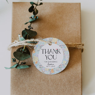 Étiquettes Cadeau Baby Floral Moderne Coloré Dans Le Baby shower Fle