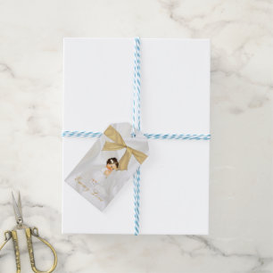 Étiquettes-cadeau Baby Girl Baptism Christening Gold Cross