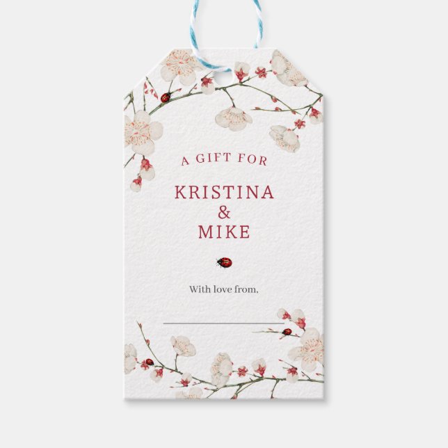 Étiquettes-cadeau Baby in Bloom Baby shower Affichage douche (Devant)