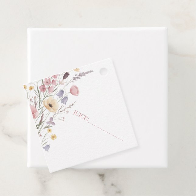 Étiquettes Cadeau Baby in Bloom Baby Shower Drinks Lables (En situation)