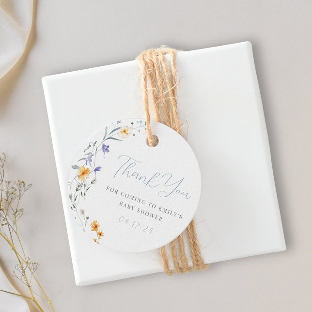 Étiquettes Cadeau Baby in Bloom Baby shower Merci (Créateur téléchargé)