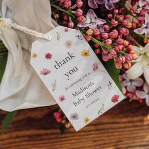Étiquettes-cadeau Baby in Bloom Fleur sauvage Baby shower Favor