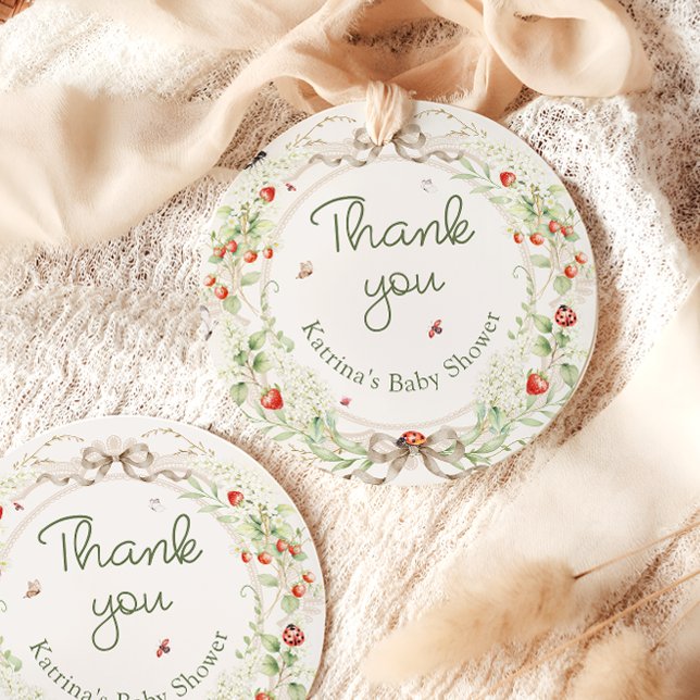 Étiquettes Cadeau Baby in Bloom Wildflower Baby Shower Thank You (Créateur téléchargé)