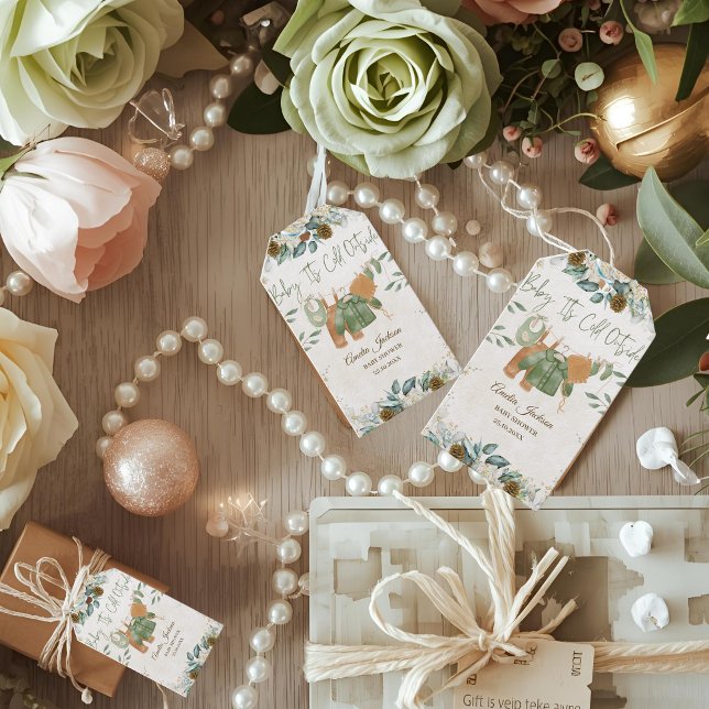 Étiquettes-cadeau Baby It's Cold Outside Baby shower Invitation (Créateur téléchargé)