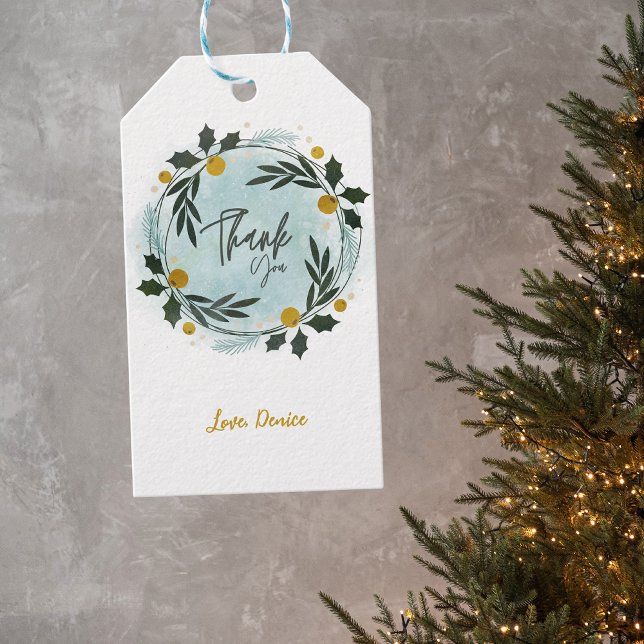 Étiquettes-cadeau Baby Its Cold Outside Winter Blue Gold Baby Shower (Créateur téléchargé)