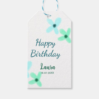 Étiquettes-cadeau Baby kids 1st birthday add name blue green pastel 