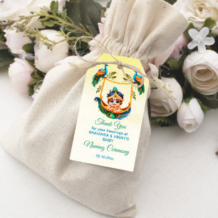 Étiquettes-cadeau Baby Krishna Naming Namkaran Berceau de faveur cad