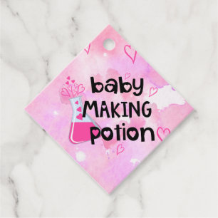 Étiquettes Cadeau Baby Making Potion Baby shower rose