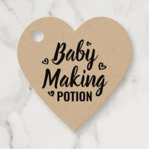 Étiquettes Cadeau Baby Making Potion Drôle Douche Merci Coeurs