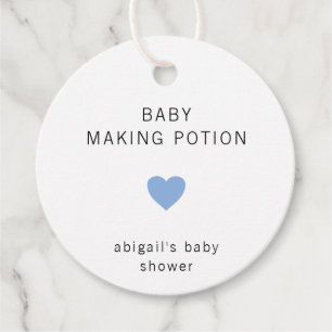 Étiquettes Cadeau Baby Making Potion Moderne Baby shower Garçon bleu