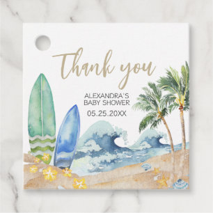 Étiquettes Cadeau Baby on Board Baby shower de plage Carré