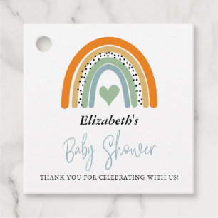 Étiquettes Cadeau Baby shower Abstrait Rainbow Boy Merci