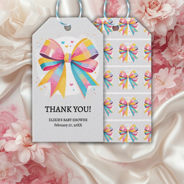 Étiquettes-cadeau Baby shower arc-en-ciel (Créateur téléchargé)