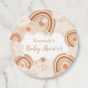 Étiquettes Cadeau Baby shower arc-en-ciel Boho