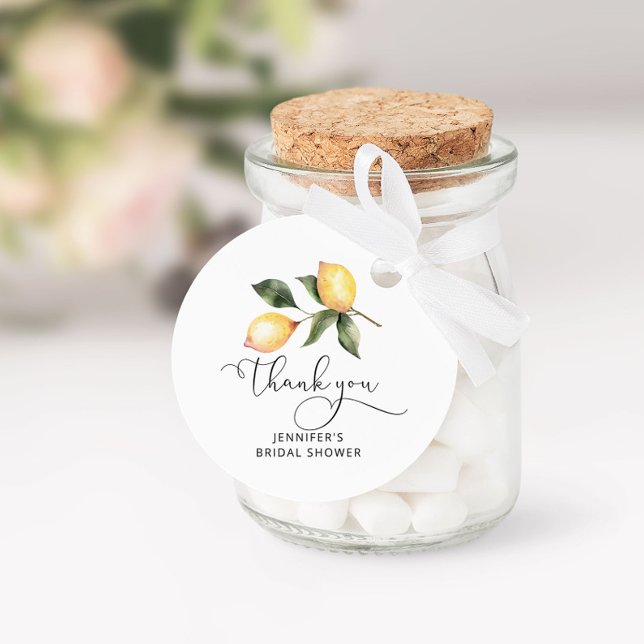 Étiquettes Cadeau Baby shower au citron à l'aquarelle  (Créateur téléchargé)