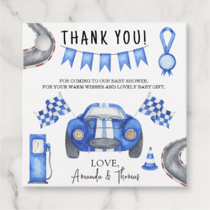 Étiquettes Cadeau Baby shower automobile - merci
