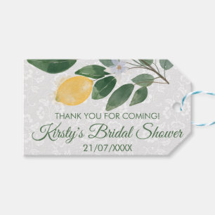 Étiquettes-cadeau Baby Shower aux Citrons Siciliens Aquarelle