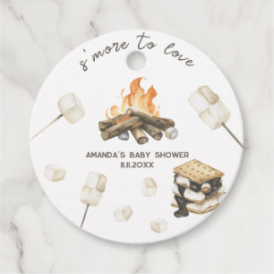 Étiquettes Cadeau Baby-Shower avec aquarelle S'more