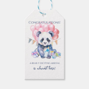 Étiquettes-cadeau Baby Shower avec lampion et ballons Panda