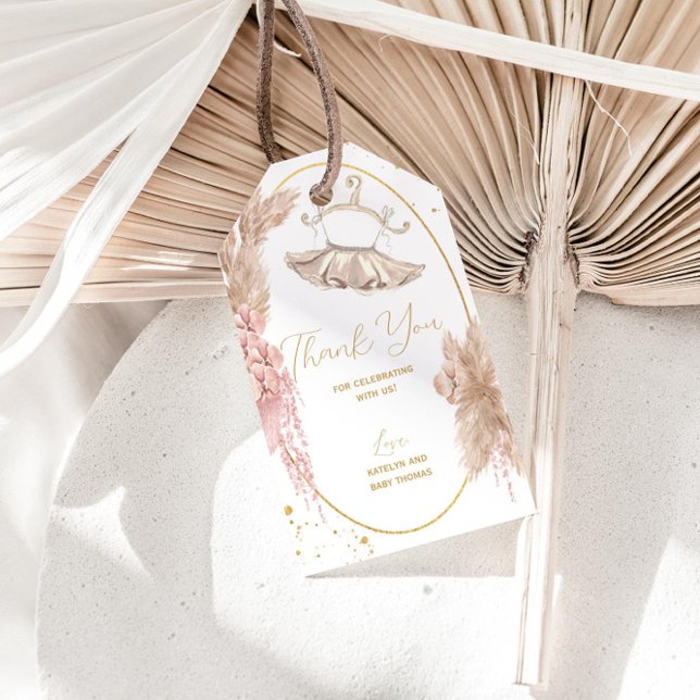 Étiquettes-cadeau Baby shower Ballerina Tutu ou Merci d'anniversaire (Créateur téléchargé)