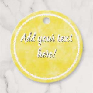 Étiquettes Cadeau Baby shower Bébé Aquarelle Jaune Personnalisée