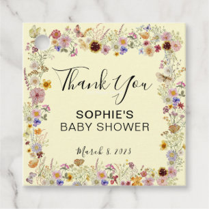 Étiquettes Cadeau Baby shower Bébé En Fleur Jardin Papillons