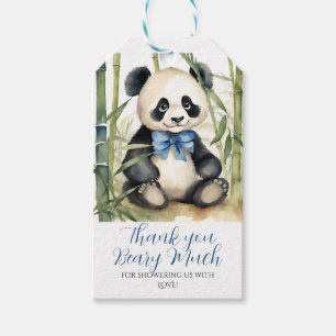 Étiquettes-cadeau Baby shower bébé Panda Boy Merci Béary beaucoup