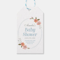 Baby shower bleu Merci avec délicieuse florale