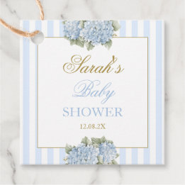 Étiquettes Cadeau Baby shower Blue Hydrangea