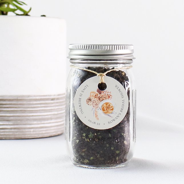 Étiquettes Cadeau Baby Shower Bohème Floral Café "L'amour est dans l (Créateur téléchargé)