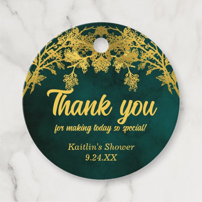 Étiquettes Cadeau Baby Shower Bohème | Remerciements de Mariage (Devant)