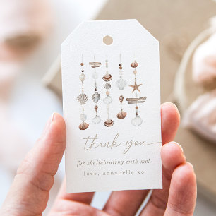 Étiquettes-cadeau Baby shower Boho Beach Shell