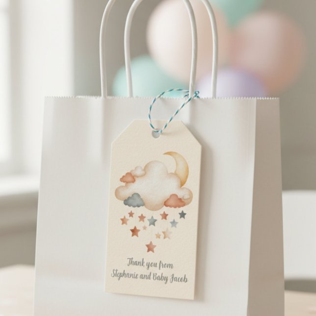 Étiquettes-cadeau Baby Shower Boho Dream Cloud (Adoption baby shower gift tag)