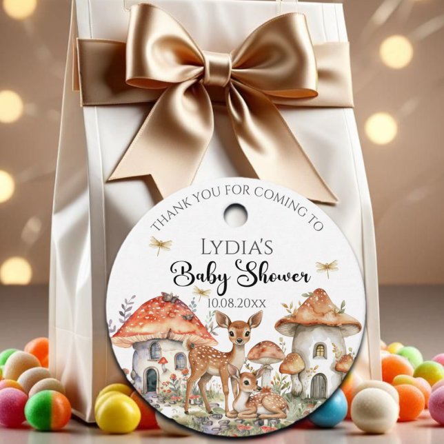 Étiquettes Cadeau Baby shower Boho Woodland Forest Animaux (Créateur téléchargé)