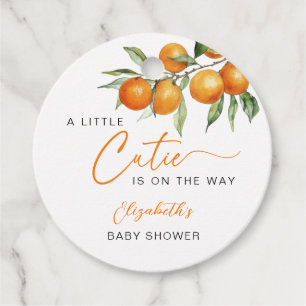 Étiquettes Cadeau Baby shower Botanique Citrus Orange Little Cutie