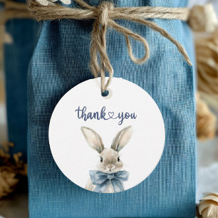Étiquettes Cadeau Baby shower Bunny bleu