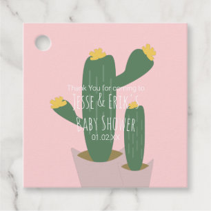 Étiquettes Cadeau Baby shower Cactus Cupcakes Merci bleu rose F