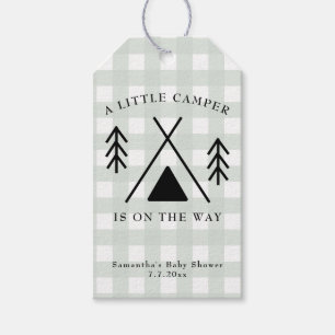 Étiquettes-cadeau Baby-shower camping