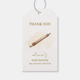 Étiquettes-cadeau Baby shower Chef pâtissier minimaliste neutre