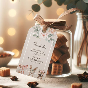 Étiquettes-cadeau Baby shower Chic Boho Woodland Animaux