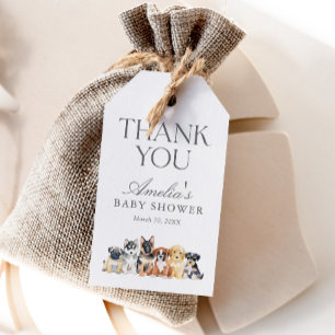 Étiquettes-cadeau Baby Shower Chien Chiot