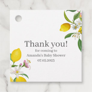 Étiquettes Cadeau Baby shower citron, Ciao bébé, thème italien