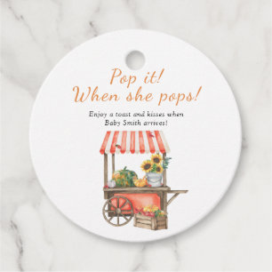 Étiquettes Cadeau Baby shower citrouille - Faites-le éclater quand e