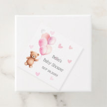 Baby shower Coeur de l'ours rose