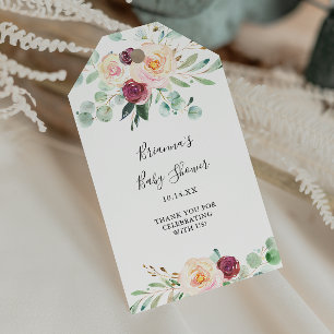 Étiquettes-cadeau Baby-Shower Contemporain Fleurs d'Eucalyptus