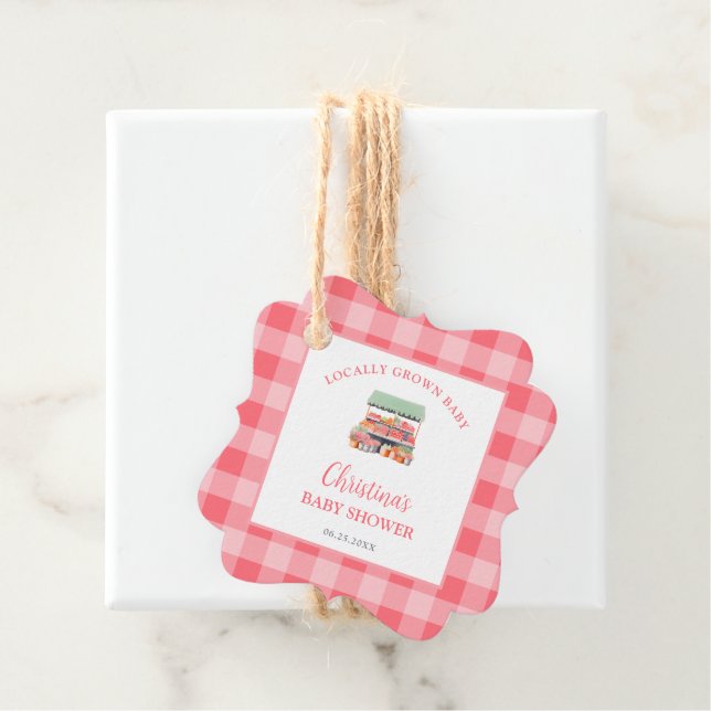 Étiquettes Cadeau Baby shower cultivé localement (En situation)