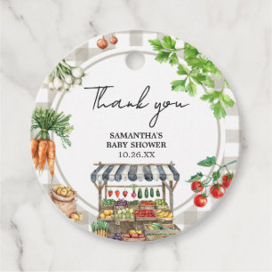 Étiquettes Cadeau Baby shower cultivé localement